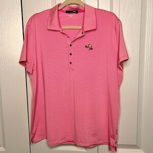 RLX Ralph Lauren T-Shirt XL Pink White Candy Stripe Polo Golf Womens‎ Bay Hill